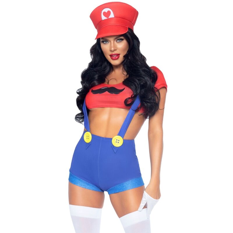 Costume Sexy Mario Bros Leg Avenue Rosso/Blu S